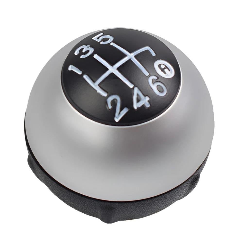 POANBCGY Shift Ball Joint 6 Speed Gear Shift Shifter Knob Head Ball for Fiat 500 2012-2018 Matte Silver & Black