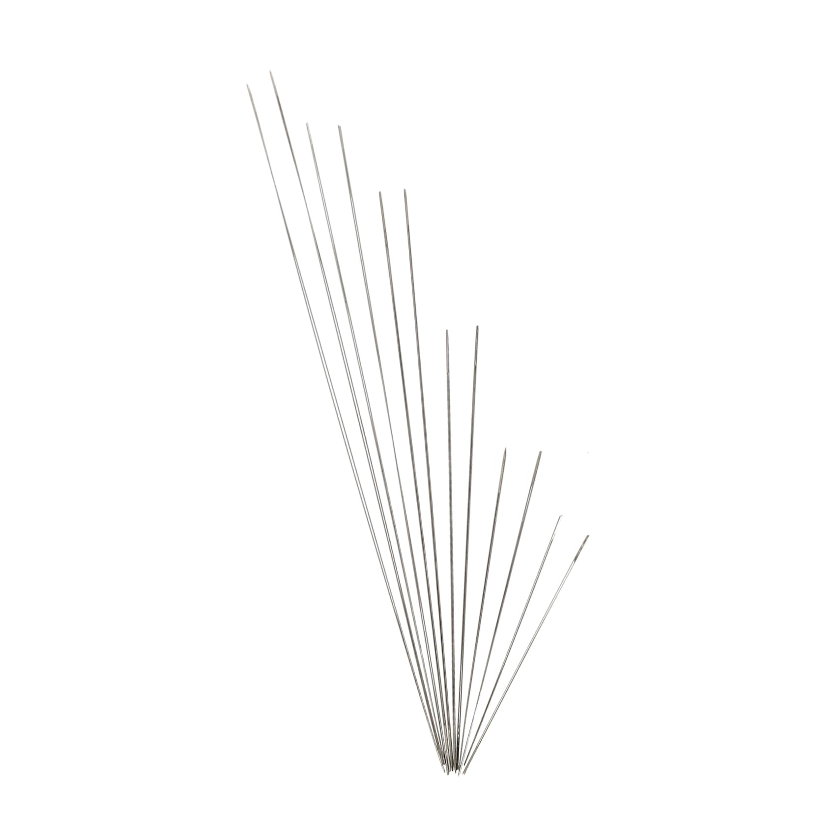 KONTONTY Superfine Beading Needles 12 Pcs Big Eye Beading Threads for Beads Long Needles for Craft Embroidery
