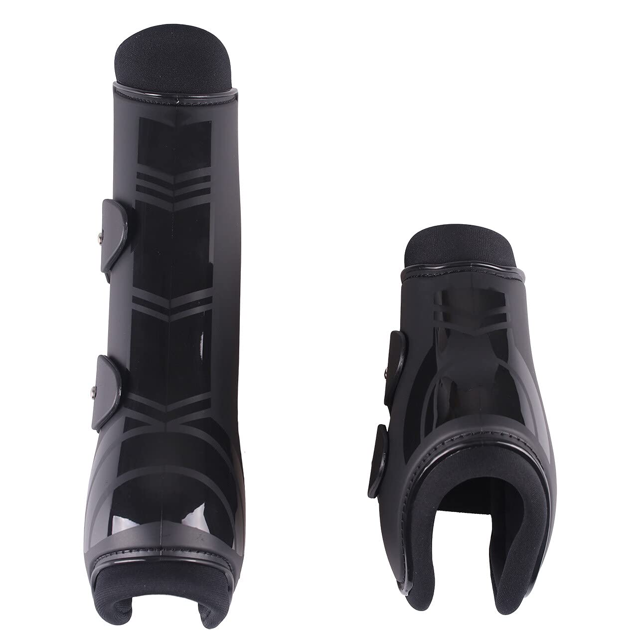QHP Gamaschen-Set vorne und hinten 4er Set Polyurethan mit Neoprenfutter (Pony, schwarz)
