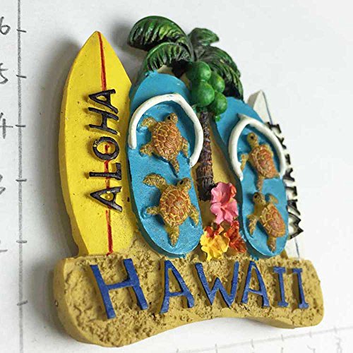 Imán decorativo 3D hawaiano para refrigerador miniatura 3