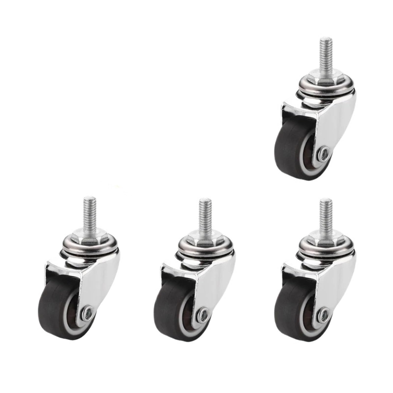 Fhdbekdcldm M8x20mm Type 2 4Pcs 1In Swivel Stem Casters, Tpe Mute Wheels For Furniture