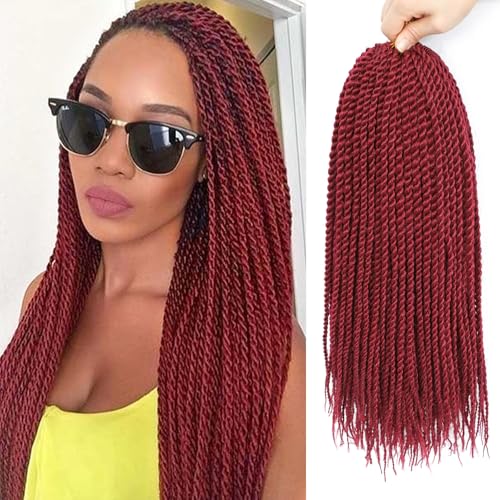 BEFUNNY Burgundy Senegalese Twist Crochet Hair-8...