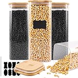 JMIATRY 4er Set Vorratsgläser mit Deckel 2000ml, Vorratsglas Eckig, Vorratsdosen Glas für Lebensmittel, Getreide, Nüsse, Mehl