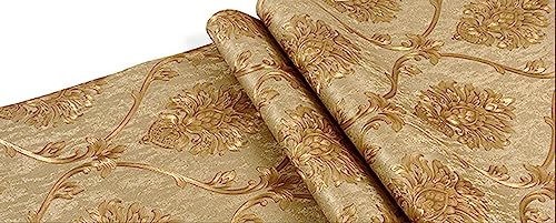 Papel tapiz de damasco 3D impermeable texturizado de estilo europeo 4