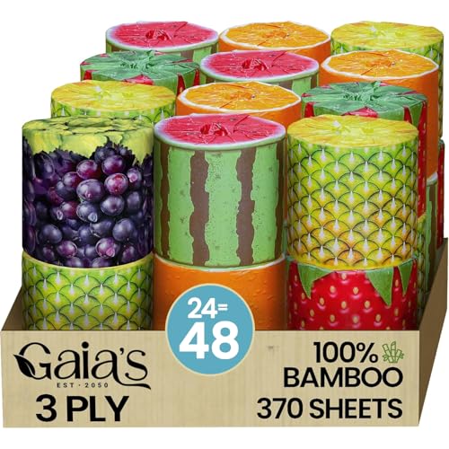 Gaias Organic Bamboo Toilet Paper - 24 Mega Rolls