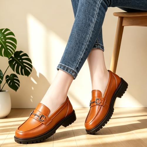 Image of Loafers for Women Women's Penny Loafers Slip On Leather Business Casual