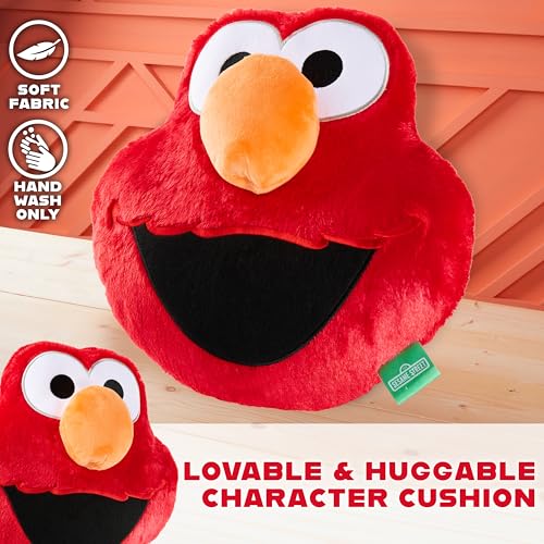 Image of Sesame Street Elmo Plush Cushion Pillow, Soft Plush Throw Pillow Cushion Bedroom Decor Cuddle Plushies, Gifts for Girls, Teens, Women (Red Elmo, L12.4 x W12.2)