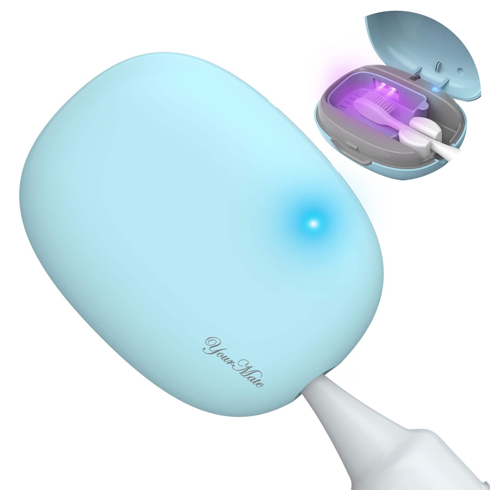 YourMate Funda desinfectante para cepillo de dientes recargable, funda de viaje para cepillo de dientes con soporte para Houshold y Traving o viajes de negocios, color azul