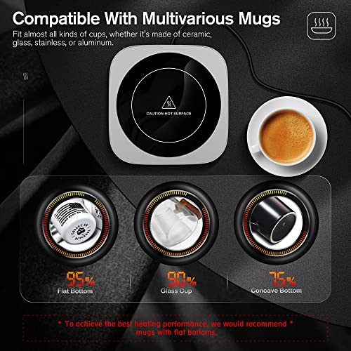 Smart Mug Warmer For Desk, Electric Coffee Mug Heater For Home Office, Heating Plate For Chocolate Tea Milk & Candle (No Cup, White) – Enigma #TOP2