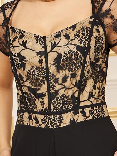 Image of Miss Chase Women's Self Design Cut-Out Georgette Jumpsuit