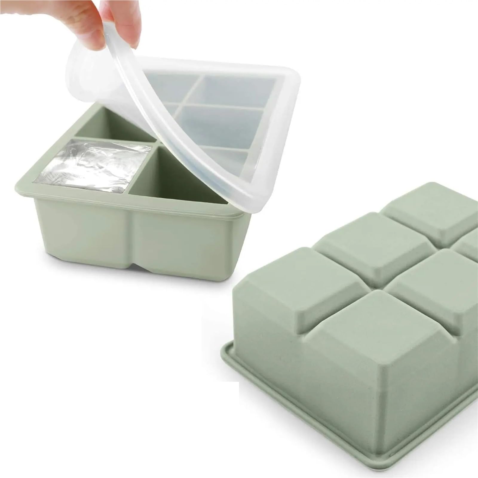EiswüRfelform Große Silikon-Eiswürfelformen im 3er-Pack – auslaufsicherer Deckel, flexible Formen for Cocktails und Whiskey