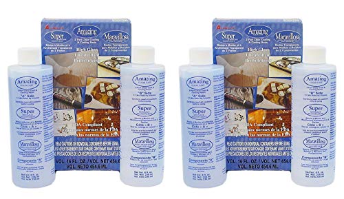 Alumilite Amazing Clear cast epoxy Resin 16 Ounces (Part A and Part B 8oz Each Bottle Per Box) (2 Pack)