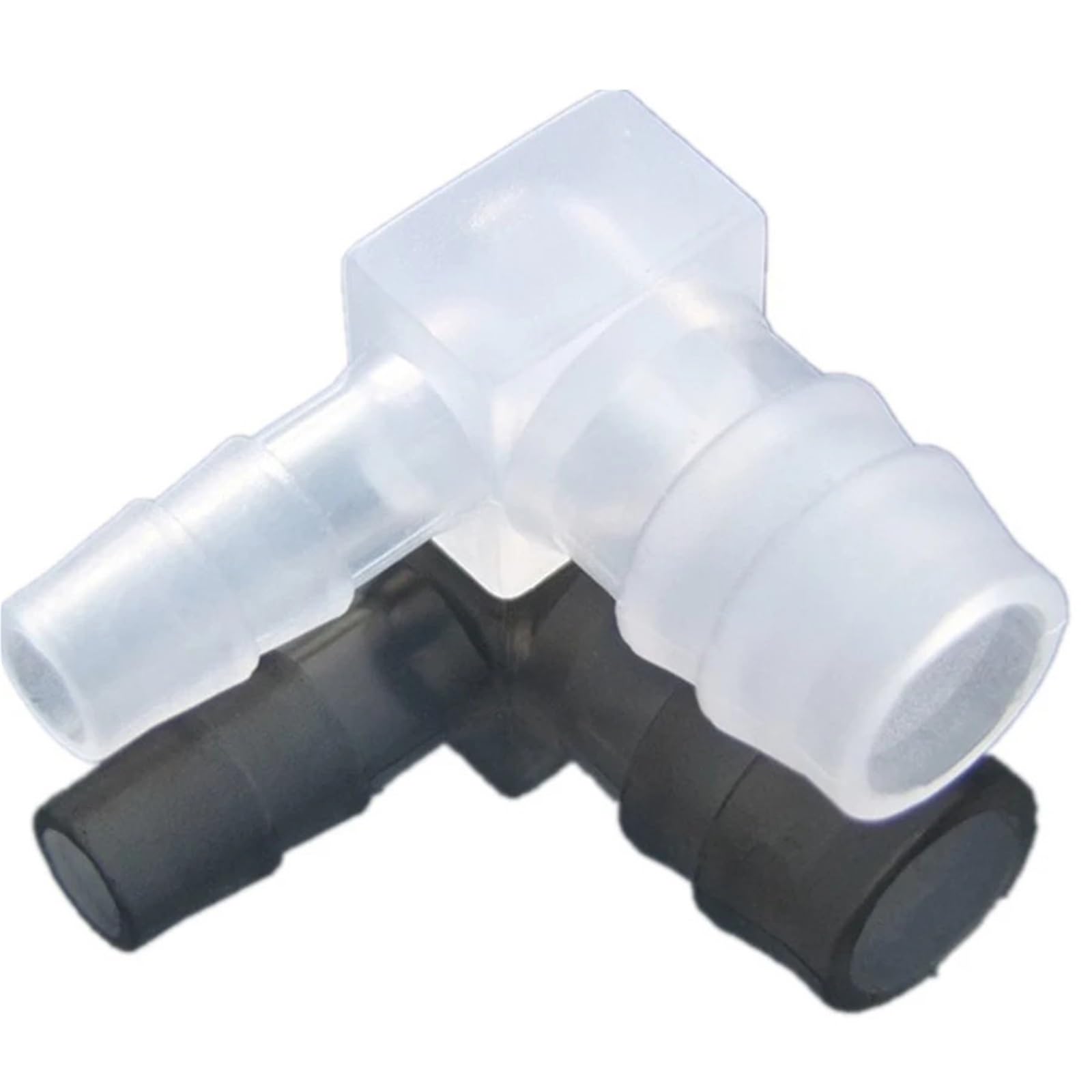 Raccord de tuyau d'arrosage en forme de L, 50 pièces, coude réducteur cannelé en plastique de 2,4 mm, 3,2 mm, 6 mm, 8 mm, 10 mm, 12 mm, 14 mm(12mm to 10mm)