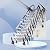 Attic Ladder with 660 lb Capacity - Ceiling-Mounted Retractable Folding Stairs with Handrail, 12 Steps, Fits 8.8-9.8 ft Ceilings (31.5x39.4 inch Opening)