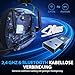 Vakedy Gaming Headset Wireless, 2,4 GHz USB & Bluetooth Gaming Kopfhörer mit Mikrofon, 50 mm Treiber, geringe Latenz, 50 Std Akku, Kopfhörer Kabellos für PS5, PS4, PC, Mac, Switch (Schwarz)