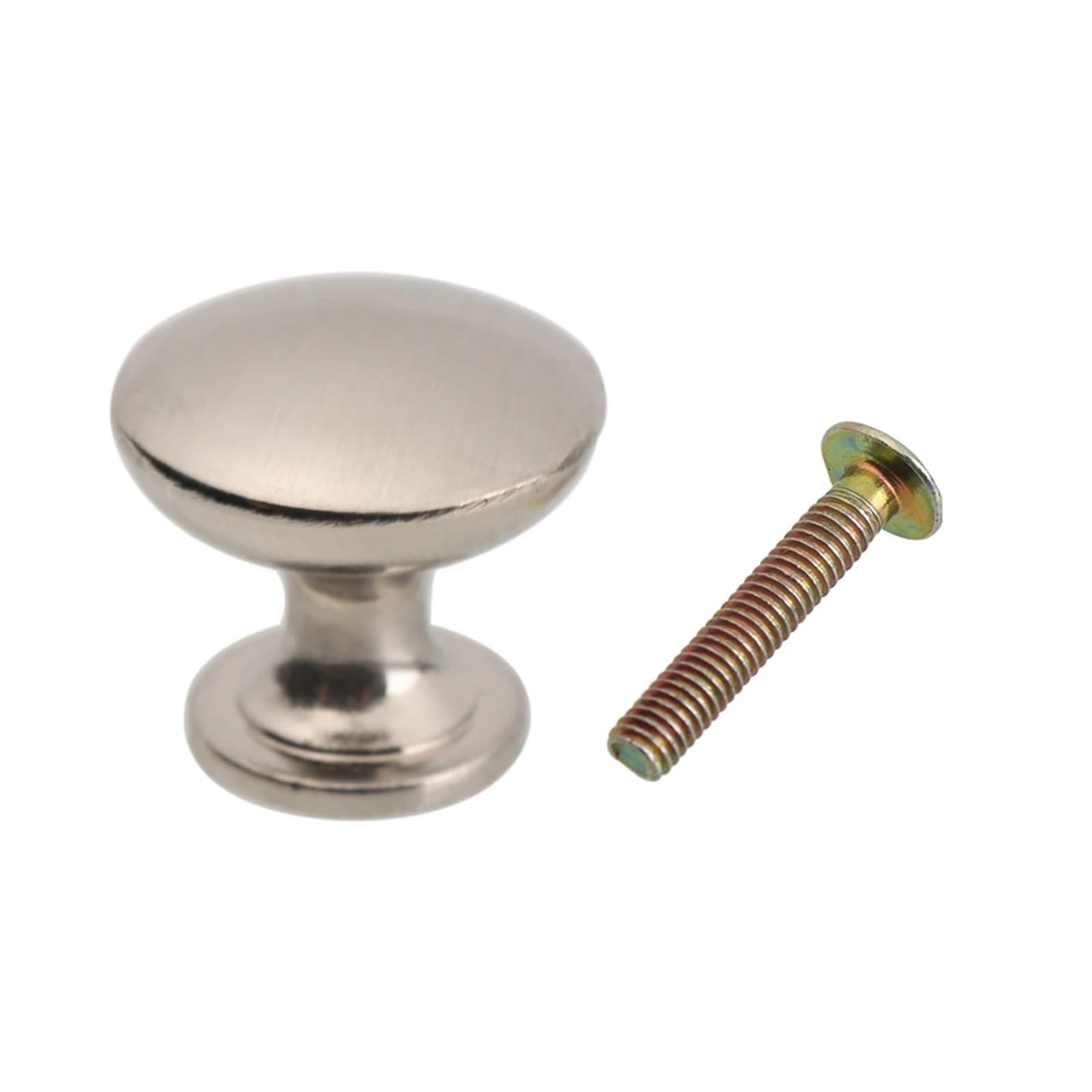 GIYXHU 10pcs Cupboard Retro Round Shape Cabinet Antique Brass Dresser Door Handle Wardrobe Pulls Drawer Knob for Cupboard(24mm-Brushed)
