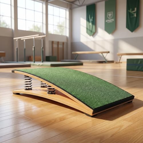 Heavy Duty Spring Board per l'allenamento di voltatura della ginnastica, 60x120cm superficie antiscivolo, 6 molle d'acciaio, piattaforma di legno durevole per gli atleti della scuola domestica