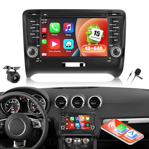 pour Audi TT MK2 8J 2008-2014, Android 15, 4G+64G GOHHDL Autoradio pour Audi TT MK2 8J avec Navi Carplay Android Auto, 7 Pouces 2Din Radio avec GPS WiFi...