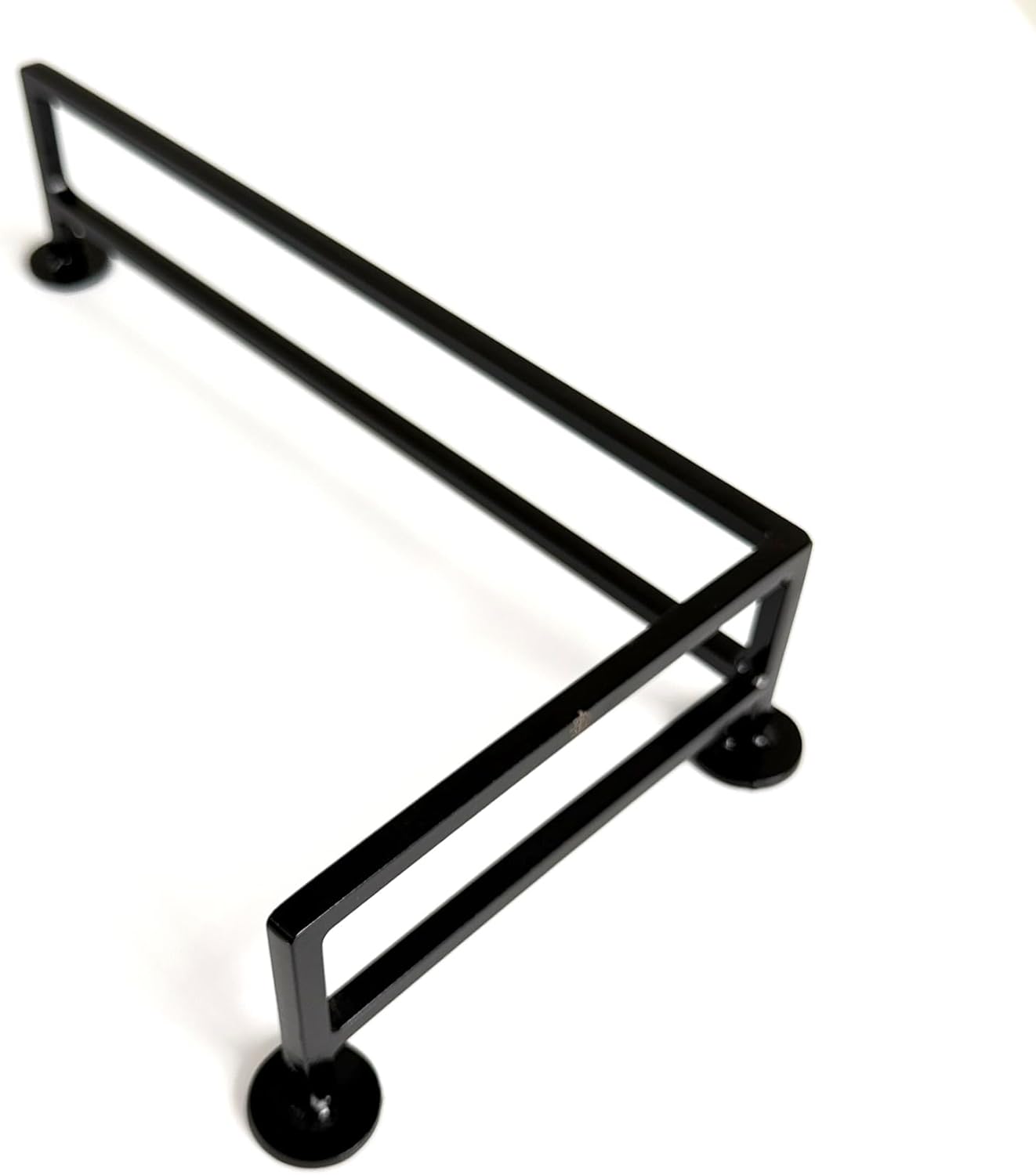 Teak Tuning Reverse L-Shaped Fingerboard Rail, 11" - Custom Designed and Made in USA - Premium Solid Steel Construction, Glossy Powder Coated Finish in Black