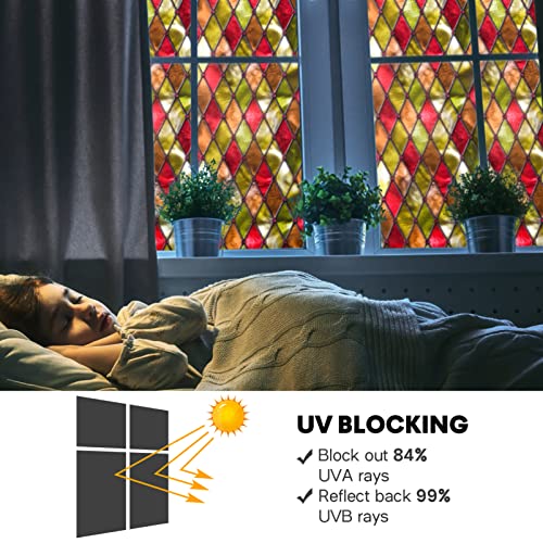 Window Film Privacy 3D Decorative Window Clings Static Window Decals 58Cm*120Cm/22.83 * 47.24Inch #TOP4