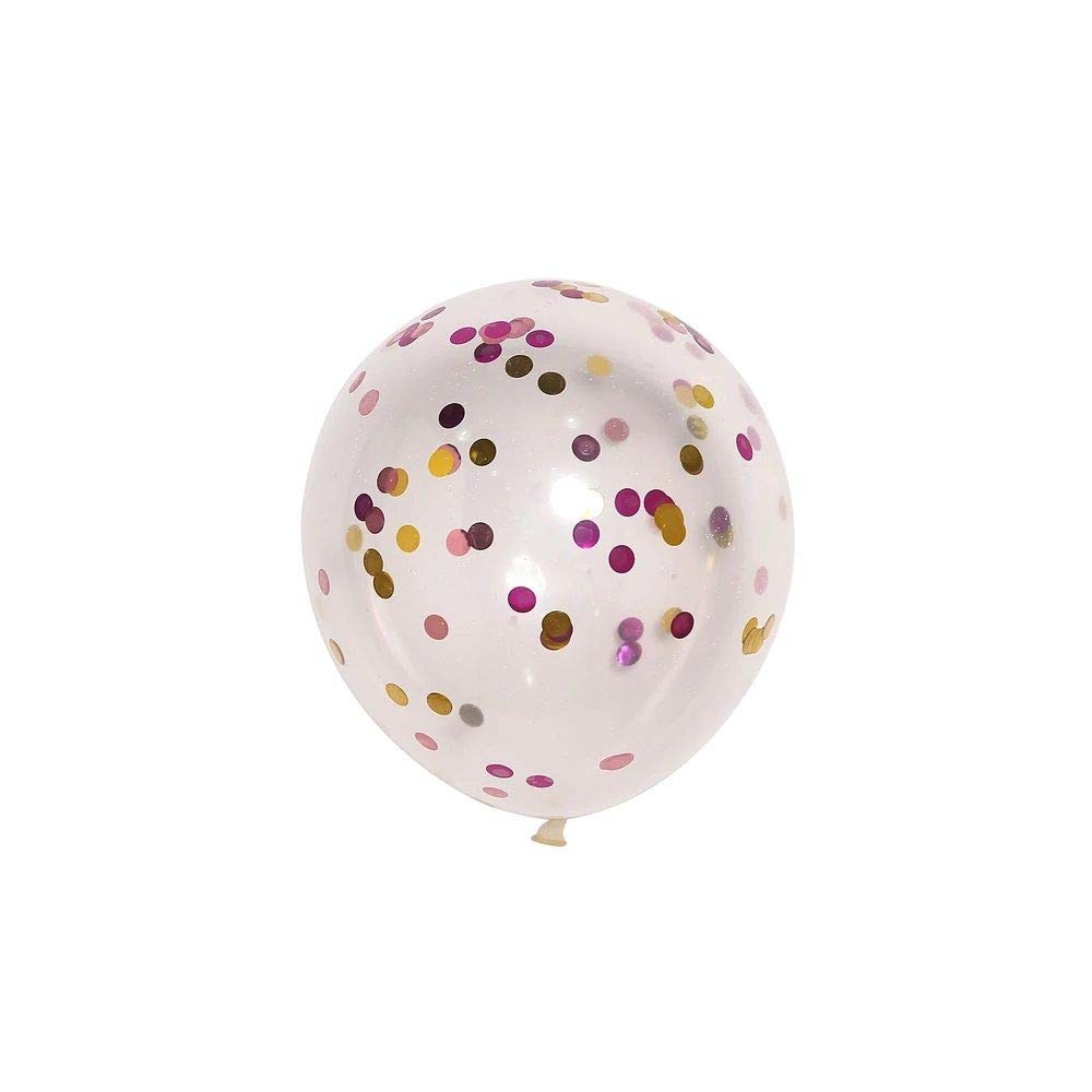 HOTKEI Pack of 1 Transparent Sequin Latex Foil Party Balloon for Birthday| Anniversary| Theme Decoration(Multi-Colored)