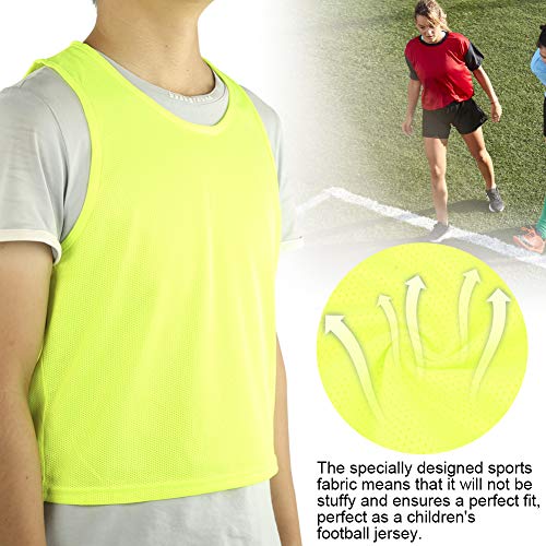 Children Football Training Vest Breathable Mesh Set 12 Small Fluorescent Green Size3