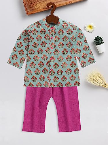 Image of Vastramay Infant Boys Cotton Blend Kurta Pyjama Set.