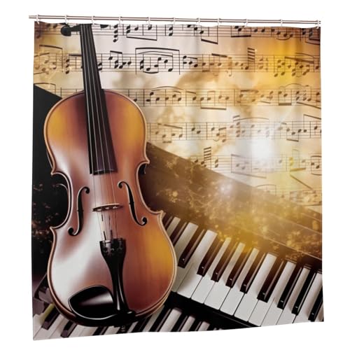 Rideau de douche en tissu de qualité supérieure motif piano