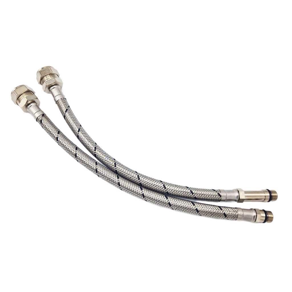 Masterflow Pair Of Flexible Tap Connectors Tails Monobloc M12 X 15Mm Compression 300Mm