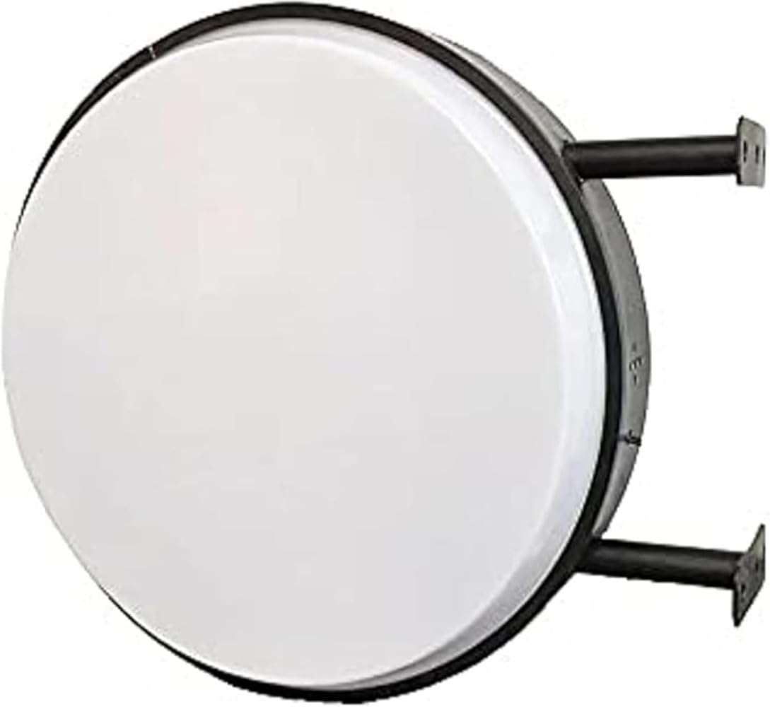 PVTK屋外用丸型看板カフェ板店舗ディスプレイ掲示板袖看板突出し看板コーポレートシンボル飲食店カフェ古着屋用壁掛け可電灯付き街灯風デザイン (60 cm)