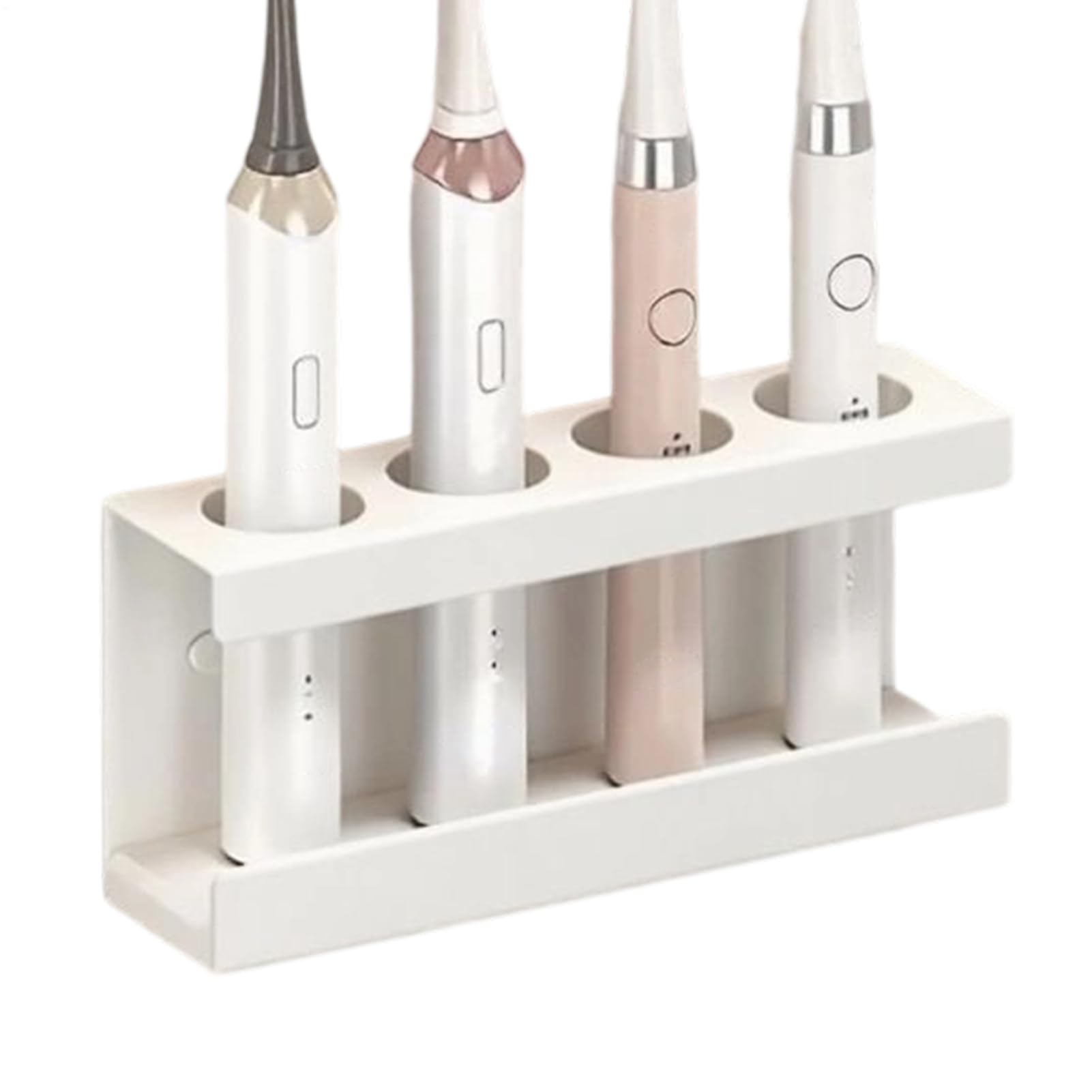 Electric Toothbrush Holder – No Drill Wall Mount Diatomite Quick Dry Base | Bathroom Toothbrush Organizer – 4 Slot Storage Stand Toothpaste Cup Rack Kitchen Hygienic Counter Holder