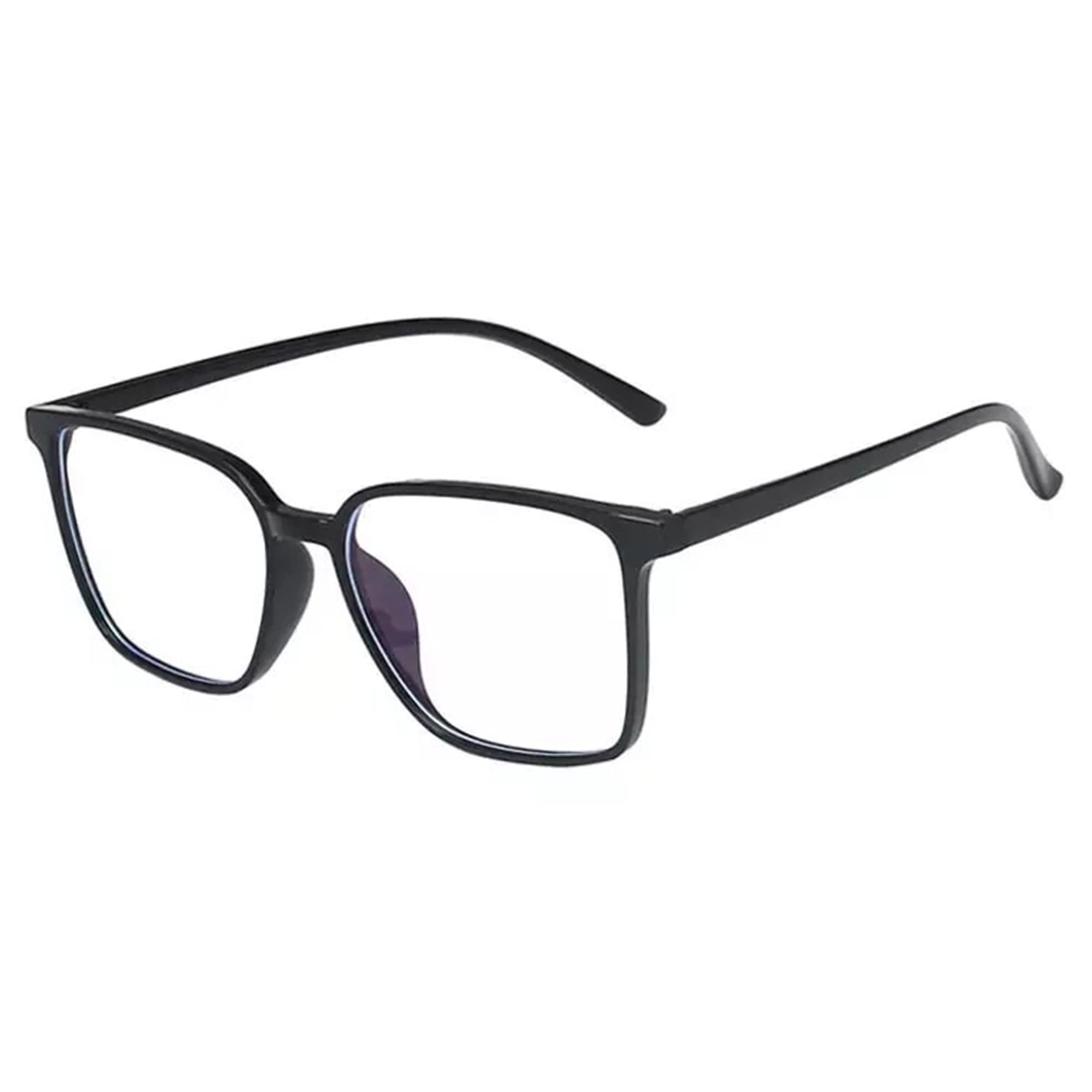 AUGEN By Visions India Unisex Spectacles With Blue Cut Lenses & Anti-Glare Coating Which Protects Eyes From Blue Light From Computer, Moble, Tablets, Laptop (Zero Power) (106-Black) (Size-56mm)