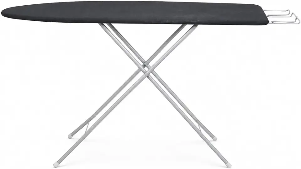 Tábua de Passar Roupas Slim Preta, 90x30cm, Dobrável, Portátil, Altura 75cm, Leve 3kg, Antiderrapante, Ideal para Apartamento