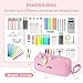 YOOLIFE Pencil Case for Girls, Cute Pencil Pouch Box, Unicorn Pen Case with Handle, Large Capacity Aesthetic School Supplies for Girl Kids, Birthday Gifts for 6 7 8 9 10 11 12 13 Year Old Girls, Beige