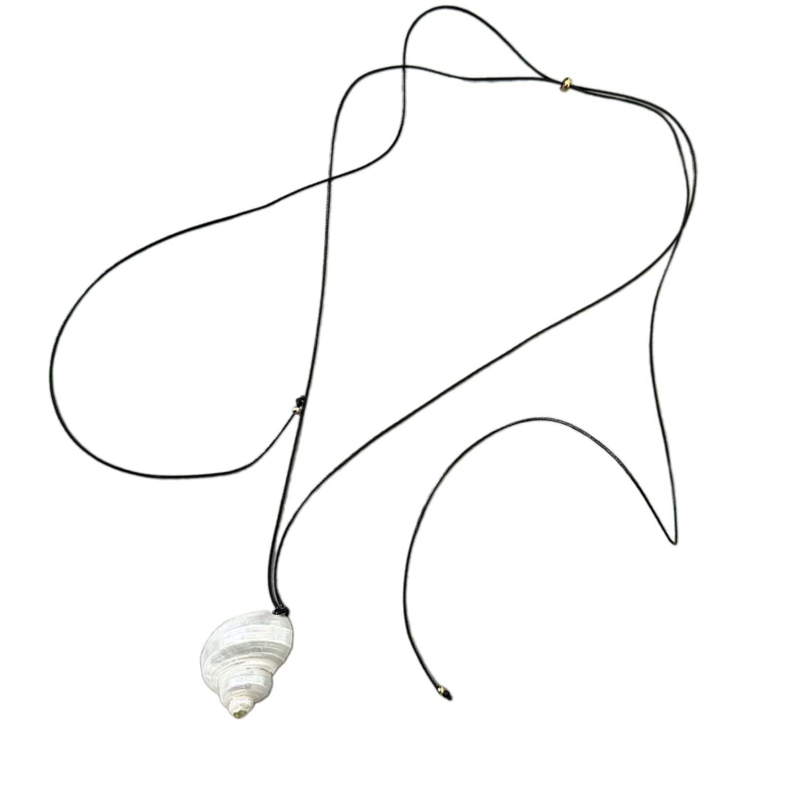Maxtonser Adjustable Shell Necklace 120cm PU Leather Cord Clavicle Chain Coastal Styles Accessory Stylish Neckchain Accessories