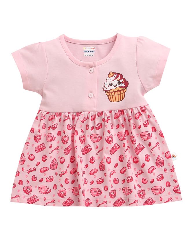 BUMZEE Baby Girls Cotton Round Neck Half Sleeves Above Knee Length Frock/Dress - Review, Price and Buying Guide
