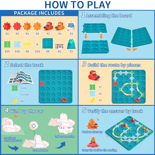Image of Kids Board Games Learning Toys, STEM Educational Logic Kits with 200+ Challenges & 4 Difficulty Levels, Brain Puzzles Maze Games for Boys Girls Ages 3-10 Birthday Gifts