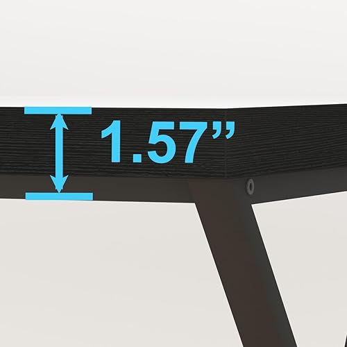 Miniatura 5 de LVB Moderno escritorio negro para computadora, escritorio industrial largo para oficina en casa para estudiantes, mesa grande de metal para