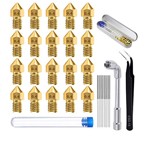 Lot de 20 buses d'imprimante 3D / extrudeuse MK8 en laiton 4 Lot de 20 buses d'imprimante 3D / extrudeuse MK8 en laiton