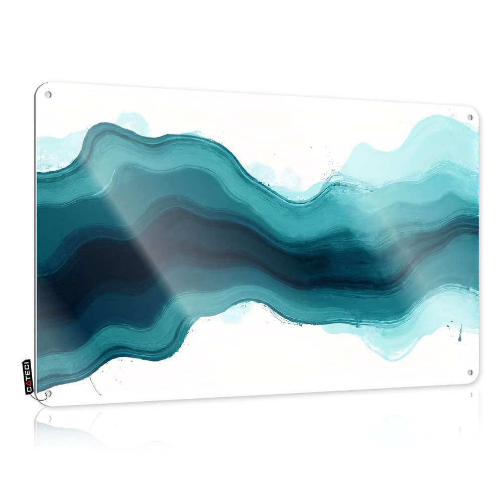 Sujd Colour Abstract Wave Pattern In Shades Of Blue. Gift For Boyfriend Gorgeous - Door Matal Sign Wall Art Decoration(30X40cm)