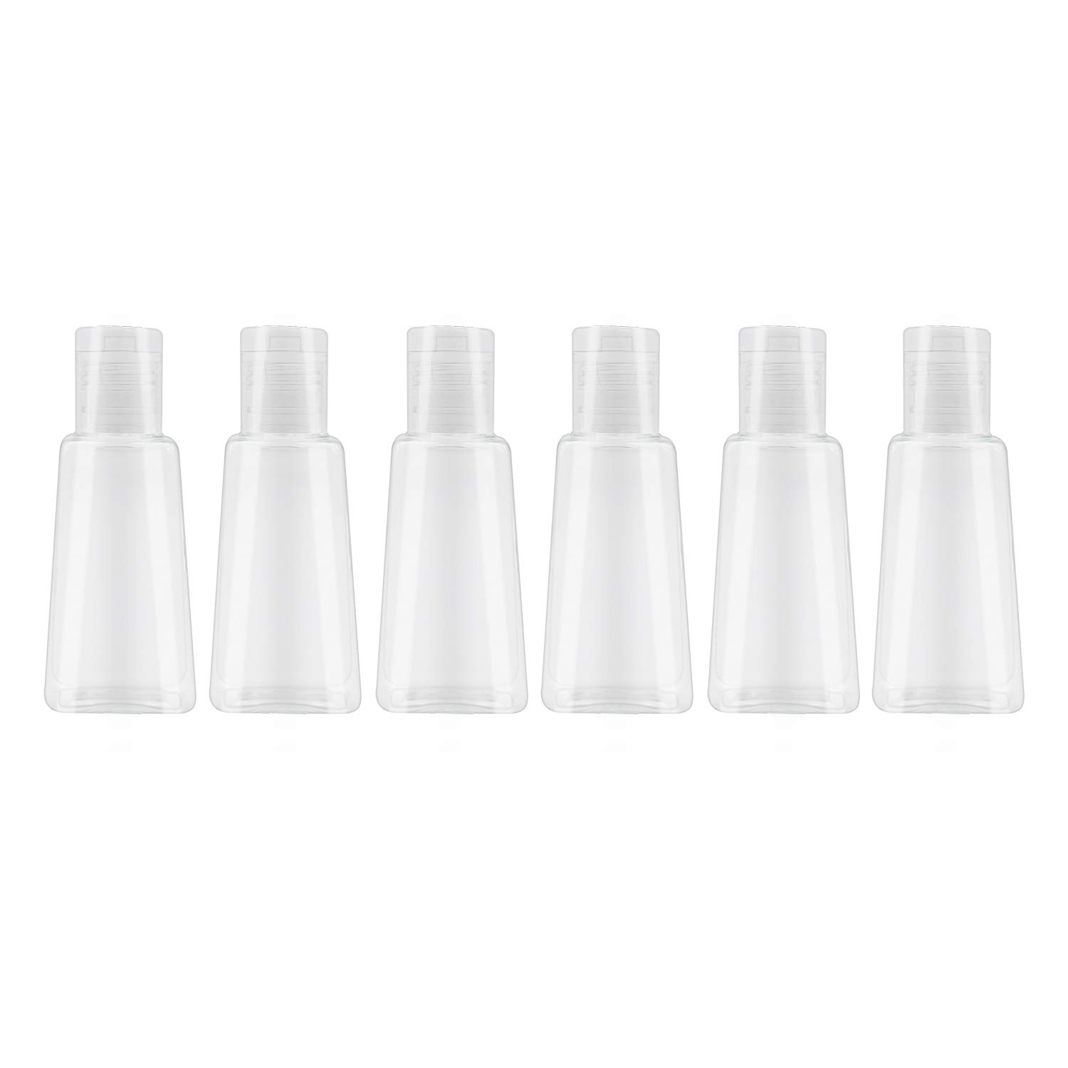INNOLIFE 6 Pack 1oz Flip Cap Squeeze Bottles Plastic Refillable Empty Travel BPA Free Container for Skin Cleanser