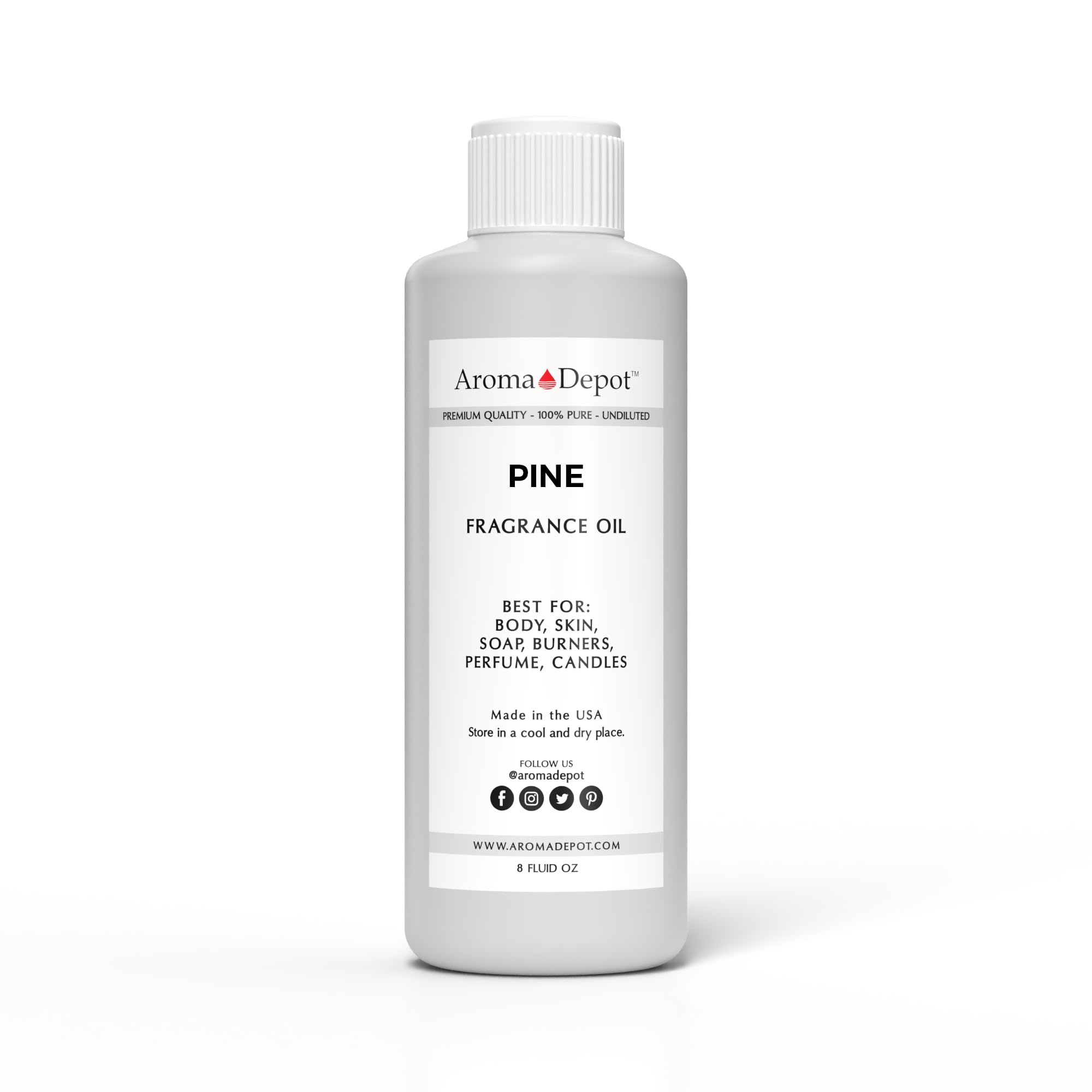 Aroma Depot 8oz / 8 Ounces Pine Perfume Oil for Making, Body Oil, Soap, Candle Making &amp; Incense. Our Version is a Premium Quality Undiluted &amp; Alcohol Free