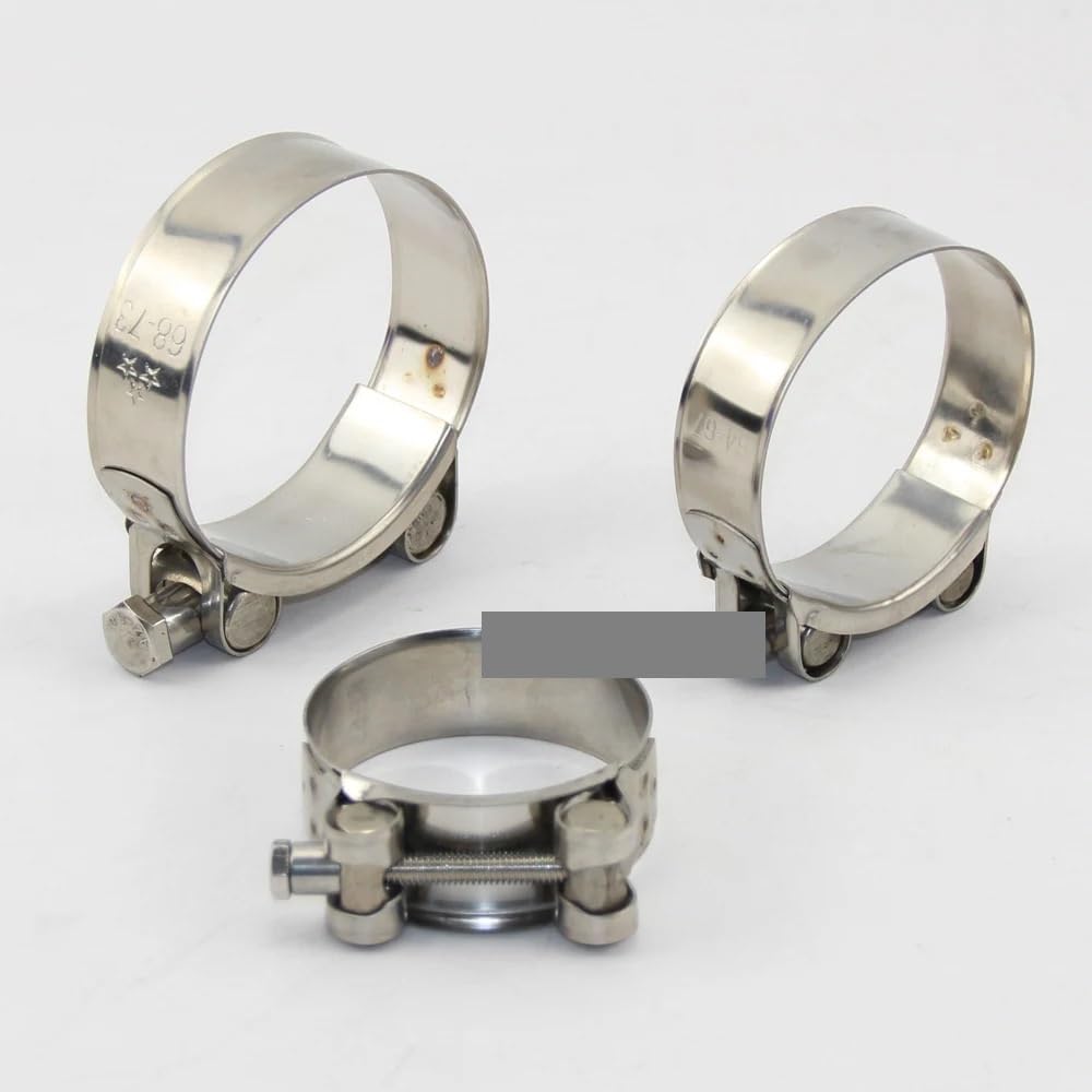 Lot de 10 colliers de serrage puissants en acier inoxydable 304 for tuyaux d'échappement, air et eau, 131-139 mm