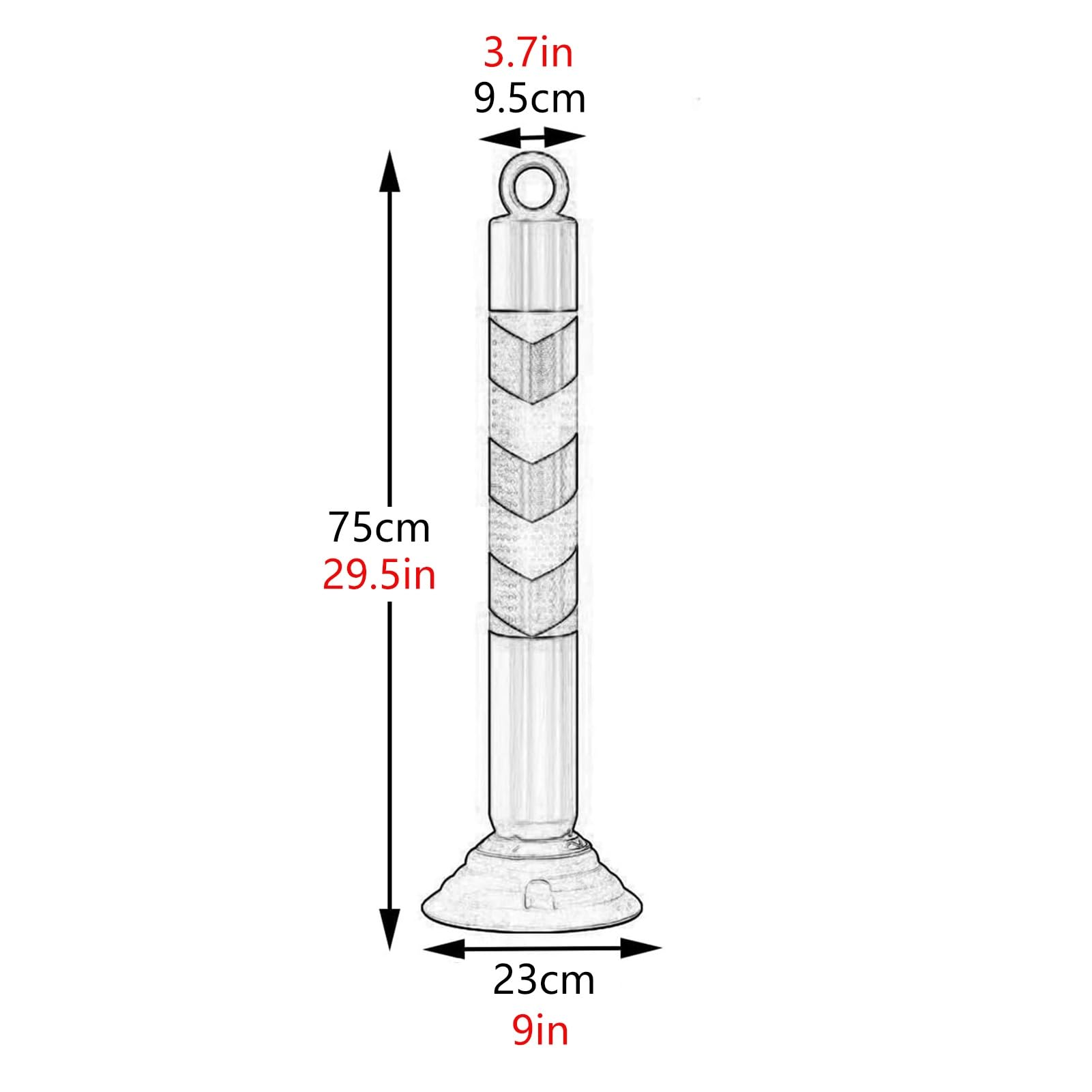 Poste de bolardo con base desmontable, poste de bolardo reflectante, poste delineador con base for garajes y estacionamientos(Wit,2pcs)