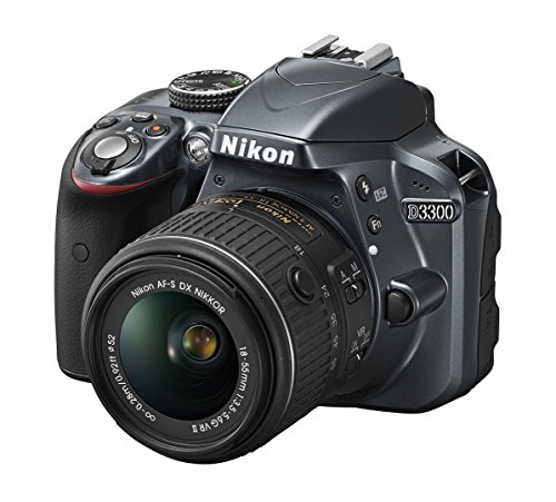 Nikon D3300 - Cámara réflex digital de 24.2 Mp (Pantalla 3', estabilizador óptico, vídeo Full HD), negro - kit cuerpo con objetivo Nikkor AF-S DX 18-55 mm f:3.5 VR II