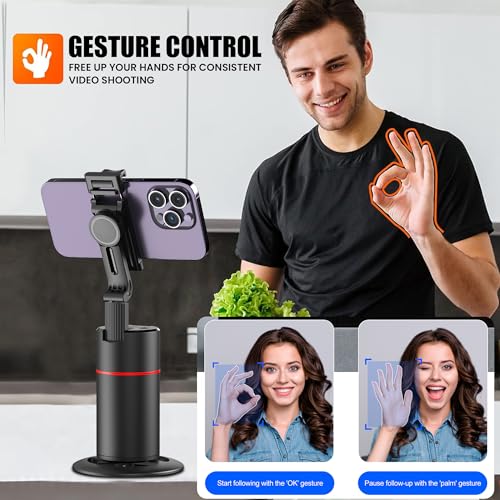 Image of WeCool 360 Rotational Ai Powered Auto Face Tracking Tripod with Remote,Palm Gesture Control for Vlog,Streaming & Video Recording
