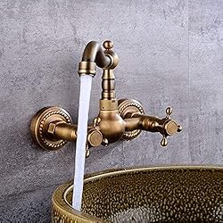 Fregadero Gres DMUNIZ Material de Latón Estilo Grifo Dorado Hot Caliente Y Fría Fregaderos Greses de Diamantes Grúa Montada en Plataforma