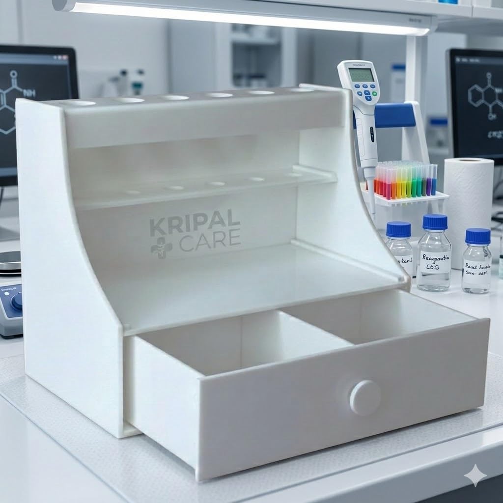 Micropipette Holder with Drawer for 6 Pipettes | Secure Storage Rack for Laboratory Micropipettes | Durable Lab Organization System Without TT Stand-image-22