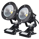 昼光色 防水 LEDクリップライト 小型 防雨 防水型 7W 白色 6000K 60W型相当 スイッチなし コード長3m 看板用 黒板用照明 店舗看板用 店頭看板 デスクスタンド アームライト ピッコロライト アウトドア エクステリアライト (昼光色2個入)