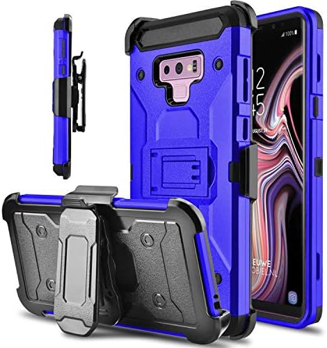 lovpec Hard Galaxy Note 9 Case, Kickstand Heavy Duty Protection Swivel Belt Clip Holster Full Body Protective Shockproof Phone Case Cover Compatible with Samsung Galaxy Note 9 / SM-N960U (Blue)
